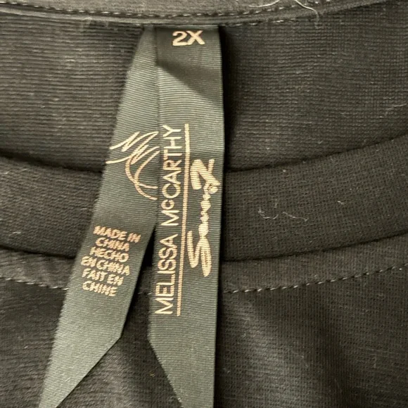 Melissa McCarthy Black rhinestone Shoulder Sweatshirt with pockets NWT - Picture 7 of 11